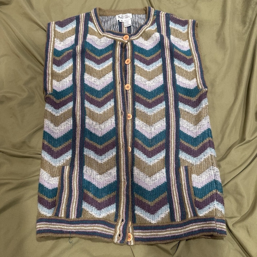 Vintage Women's Size Medium Vest Campus Casuals Knit